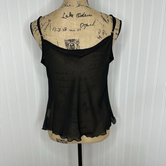 Notations 2 Piece Sheer Ruffle Tie Front Top Sz M Y2K Indie Festival Artsy Vtg - Picture 8 of 16